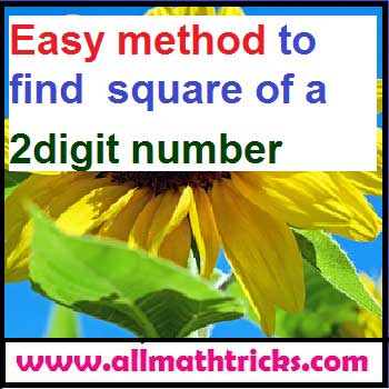 Easy method to find square of a 2digit number -all math tricks
